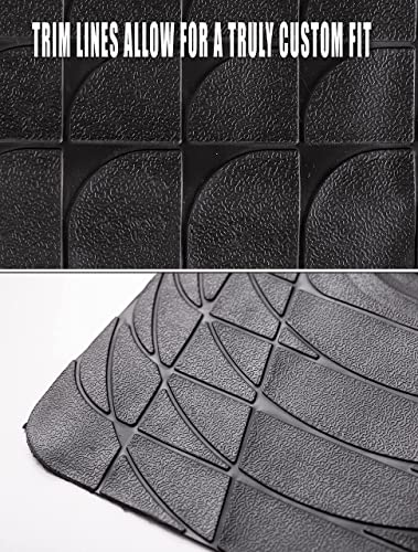 Zento Deals Heavy Duty Cargo Floor Mat – Odorless All Weather Trunk Protection - Trimmable Trunk Liner to Fit Most Vehicles Car Truck Van SUV - Premium Quality Black Rubber Trunk Mat – 44’’ x 54.3’’