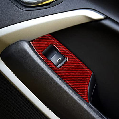 Car Window Lift Switch Panel Sticker Carbon Fiber Decal Interior Trim Cover for Chevrolet Camaro ZL1 2016 2017 2018 2019 2020 2021 2022 2023 Accessories - color: Window Lift Switch Panel