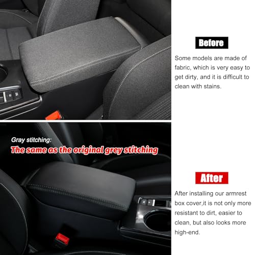 CKE Compatible with Honda Civic 2026 2025 2024 2023 2022 with CVT Car Center Console Armrest Cover Armrest Storage Box Lids Seat Cover Protector -Black (Black line) - color: Black (Black Line)
