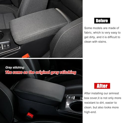 CKE Compatible with Honda Civic 2026 2025 2024 2023 2022 with CVT Car Center Console Armrest Cover Armrest Storage Box Lids Seat Cover Protector -Black (Black line) - color: Black (Black Line)