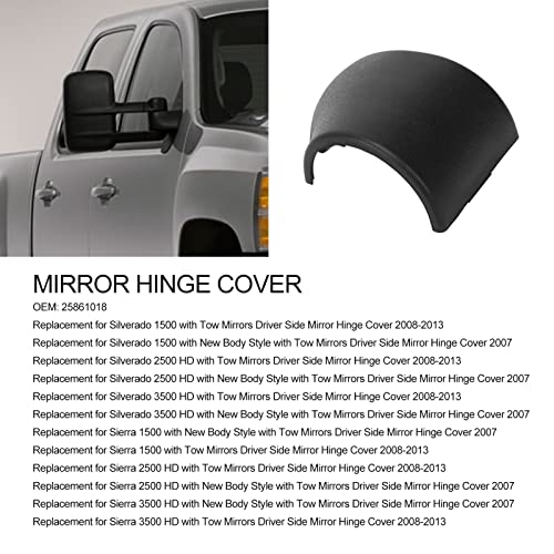 Akozon Replacement Side Mirror Hinge Cover for Car Exterior and Trailer Tow Mirror Part Number 25861018 for 1500 (Right 26560 6FV0A) - size: Right 26560 6FV0A