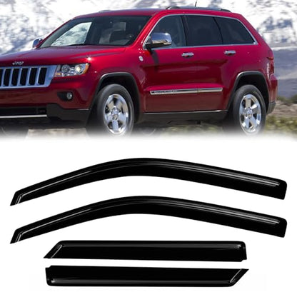 Window Rain Guards Compatible 2011-2021 Jeep Grand Cherokee 5 Seats-SUV 4PC Window Visors Vent Shade Deflector - size: 11-21 Jeep Grand Cherokee