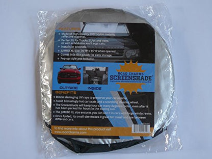 Windshield Sun Shade - Jumbo XL (70 x 35 inches) Car Window Shade - Easy to Use Folding Shade Nylon UV Protector - Keeps Car Cool - Pop-Up Style - Great Fit for Vans, SUVs and Trucks