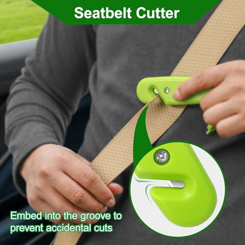 Car Window Breaker, Safety Hammer - 3 in 1 Escape Tools, Window Breaker Seatbelt Cutter, Roadside Emergency Kit with Light Reflective Tape(2 Pack, Green) - color: Geen, size: 2 Pack