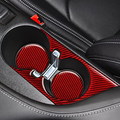 Car Water Cup Holder Sticker Carbon Fiber Decal Interior Trim Cover for Chevrolet Camaro ZL1 2016 2017 2018 2019 2020 2021 2022 2023 - color: Cup Holder