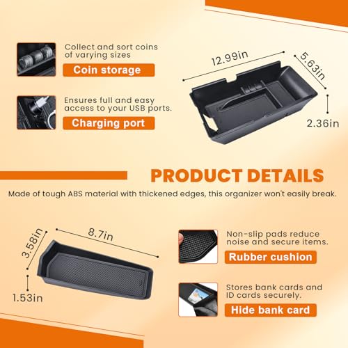 TACORBO Camry Gear Shift Side Insert Tray and Center Console Tray Organizer Compatible with Toyota Camry 2025 2026 (XSE/XLE/SE/LE) Accessories, Armrest Secondary Storage Box