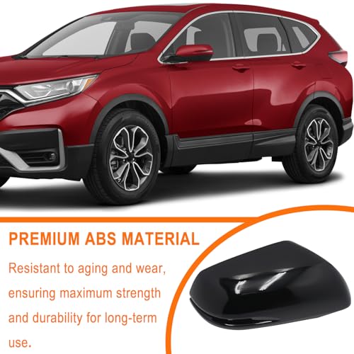 Left Driver Side Replacement Mirror Cover Compatible with 2017-2022 Honda CR-V CRV,2016-2022 Honda HRV HR-V Exterior Door Side Rearview Mirror Cap Cover With Turn Signal Light （Glossy Black） - size: Left Black