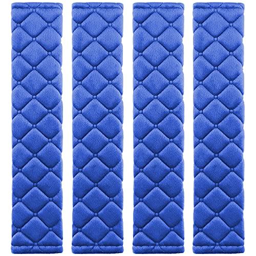 4 Pack Universal Car Seat Belt Pads, Adult Seat Belt Shoulder Strap Covers Harness Pad for Car/Bag,Soft Comfort Helps Protect You Neck Shoulder from The Seat Belt Rubbing (4pack-Blue) - color: blue