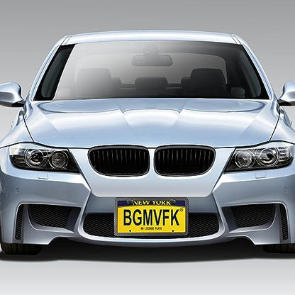 BGMVFK Black Carbon Fiber License Plate Frame- Rust Proof Aluminum Slim Car Tag Holder, Heavy Duty Plate Mount Kit- Screws, Caps Cover, Rattle Proof Pads, 2 Pack for Front & Rear