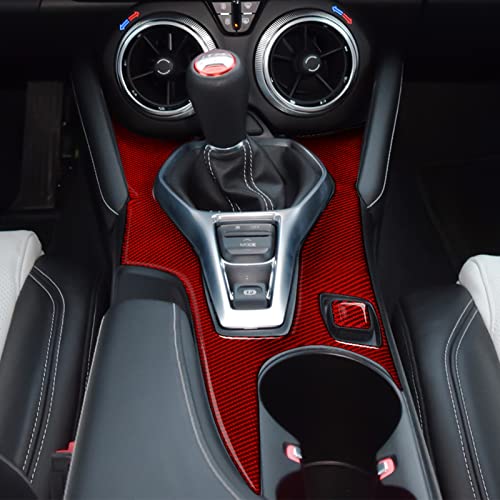 Car Gear Shift Cup Holder Panel Sticker Carbon Fiber Decal for Chevrolet Camaro ZL1 2016 2017 2018 2019 2020 2021 2022 2023 Accessories - color: Gear Shift Cup Holder Panel