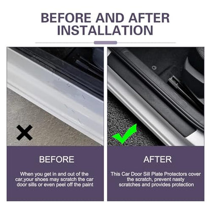4 PCS Car Trunk Edge Protector Strips, Self-Adhesive Rubber Trunk Edge Guards, Scratch-Resistant Cut-to-Fit Tailgate Sill Protector, Universal for Most Cars, SUVs & Trucks
