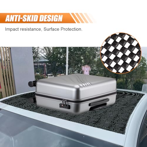 Car Roof Non-Slip Rug Pad, PVC Roof Cargo Bag Protective Mat, 47'' x 39.4'' Rooftop Cargo Carrier Bag, Multipurpose Home Liner for Kitchen, Bathroom, Shoe (Black) - size: Black