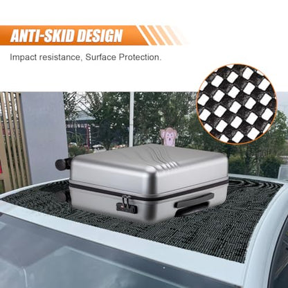 Car Roof Non-Slip Rug Pad, PVC Roof Cargo Bag Protective Mat, 47'' x 39.4'' Rooftop Cargo Carrier Bag, Multipurpose Home Liner for Kitchen, Bathroom, Shoe (Black) - size: Black