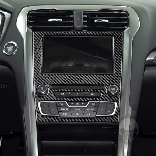 Real Bright Soft Carbon Fiber Car Dash Central Navigation Screen Control Panel Sticker Compatible with Ford Mondeo/Fusion 2013 2014 2015 2016 2017 2018 2019 Auto Interior Accessories Black - color: Black-gps Screen Panel