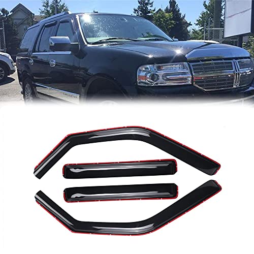 Side Window Visor Wind Vent Deflector fit for 1997-2017 Ford Expedition & 1998-2017 Lincoln Navigator,4pcs in-Channel Style Shatterproof Dark Smoke Shades Sun Rain Guard 194233 - size: 4pcs 1997-2017 Expedition (In-channel)