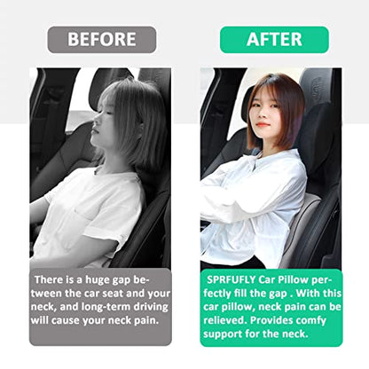 Super Soft Car Headrest Pillow, 100% Memory Foam Car Neck Pillow with Adjustable Strap & Breathable Removable Cover, Ergonomic Design - Travel Pillow Car Pillow for Neck/Back Pain Relief(Black, 1PC) - color: Pack of 1/Black/Super Soft