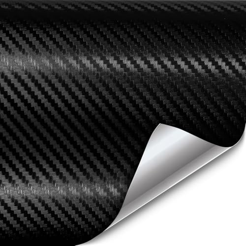 VVIVID XPO Black Carbon Fiber Car Wrap Vinyl Roll Featuring Air Release Technology (13ft x 5ft) - size: 13ft x 5ft
