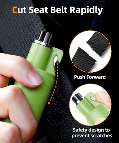 TICARVE 3 Pack Window Breaker Seatbelt Cutter 2-in-1 Emergency Escape Tool Glass Breaker Keychain Essential Car Safety Hammer for Vehicle Emergencies - color: Black