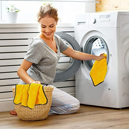 Tallew 40 Pcs Microfiber Towels:16"x16" Microfiber Drying Towels Bulk Micro Fiber Car Cleaning Cloth for Cars Drying Washing Polishing Office Windows Cleaning Household Supplies (Yellow) - color: Yellow