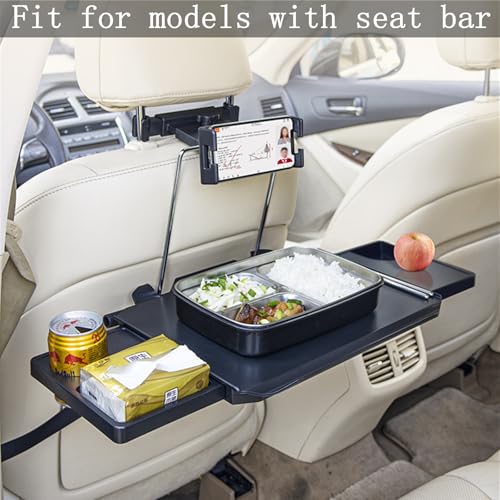 HZGAMER 2 in 1 Large Car Steering Wheel Tray/Back Seat Headrest Table with Phone Holder for Eating Food Drink and Writing Work, Car Steering Wheel Desk Laptop Mount - Gifts for Truck Drivers
