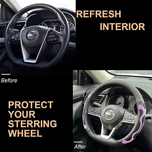 PINCTROT D Shaped Comfy Grip Steering Wheel Cover, Anti-Slip Design, Flat Bottom 14.5-15 Inch(Silicone Purple) - color: 6.Purple, size: D Shaped/Flat Bottom[14 1/2''-15'']