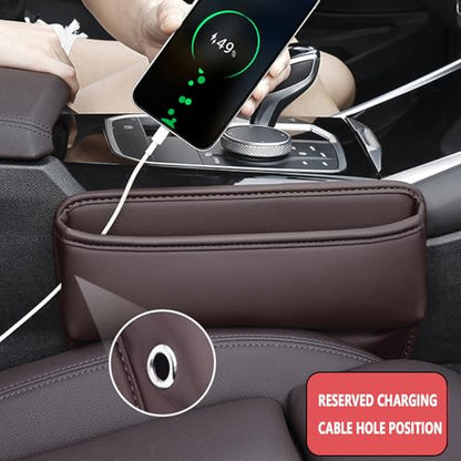 2 Pack Universal Fit Car Gap Filler, Premium Leather Seat Gap Filler Organizer, Car SUV Truck Essentials (Brown 2 pack) - color: Brown (2 pack)
