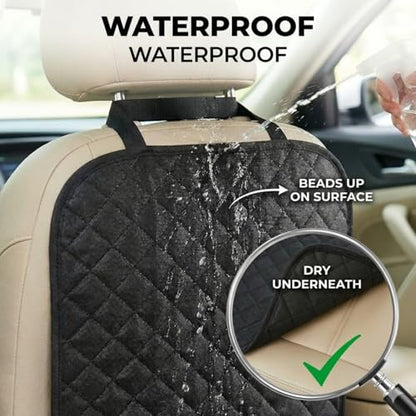 SAVUK 2 Pack Car Back Seat Cover and Organizer Protector from Dirt Scratches Mud Universal Fit All Automotive Model Vehicle Type Waterproof Durable Preventing the Impact of Children Step Kick 17"x25"
