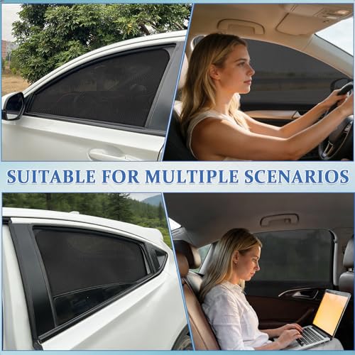 Car Window Shades,2 Pack Car Side Window Sunshade,Breathable & Retractable Car Window Shade for Baby,Universal Fit Most of Cars,Glare Shield,Protect Privacy(Front Windows) - size: Medium-for Front Windows