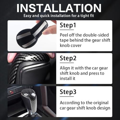 Car Interior Gear Shift Knob Cover Accessories for Mazda CX-5 3 6 CX-3 CX-9 2014-2023 Auto Trim Protector Cap-Carbon Fiber Grain - size: Mazda