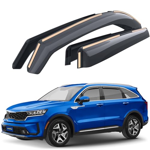 Goodyear Shatterproof in-Channel Window Deflectors for Kia Sorento 2021-2026, Rain Guards, Window Visors for Cars, Vent Deflector, Car Accessories, 4 pcs. - GY008439 - color: For Sorento 21-26