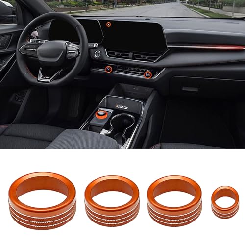 AC Volume Shift Knob Cover for Chevrolet Chevy Equinox 2025 2026 Interior Accessories Dashboard Cover 4WD Air Conditioner Switch Decor Trim (Orange) - color: Orange