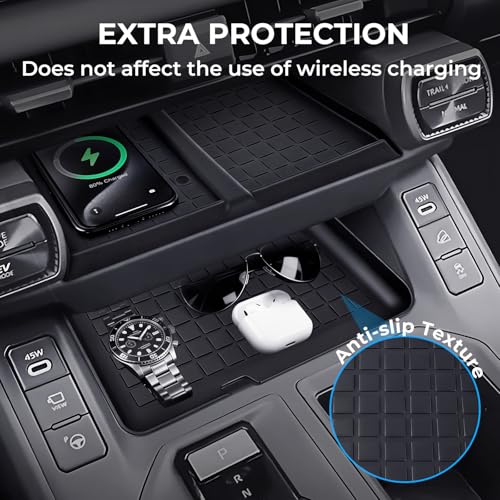 Wireless Charging Protective Mat & Center Console Storage Protective Mat for Toyota RAV4 2026, Interior Accessories Silicone Anti-Slip Console Cover Pad for 2026 RAV 4, Black - style: Fits for Toyota RAV4 2026, D