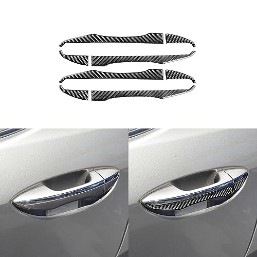 Real Premium Carbon Fiber Car Outer Door Handle Decorative Strip Trim Compatible with Toyota Corolla 2014 2015 2016 2017 2018 Auto Exterior Accessories Black 8pcs - color: Outer Door Panel