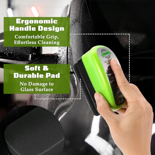 2pcs Automotive Oil film Cleaning Brush Set, 2.0 Upgraded Version Car Cleaning Brush for Car Window, Clear Cars Windshield Cleaner Tool, Universal Glass Wipe Board