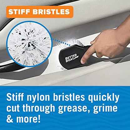 Stiff Hand Scrub Brush, Short Handle Heavy Duty Tire and Wheel Cleaning Tool, Outdoor Boat Scrubber with Handle, Carpet Cleaner, All-Purpose Cleaning Brush - style: Short Handle