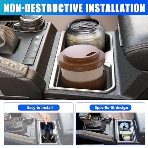 Cup Holder Insert Fits for 2025 2026 Toyota 4Runner Center Console Coaster Cup Liner Compatible with 4Runner Interior Accessories Cup Cover Organizer Storage Tray - size: 25-26 Cup Holder