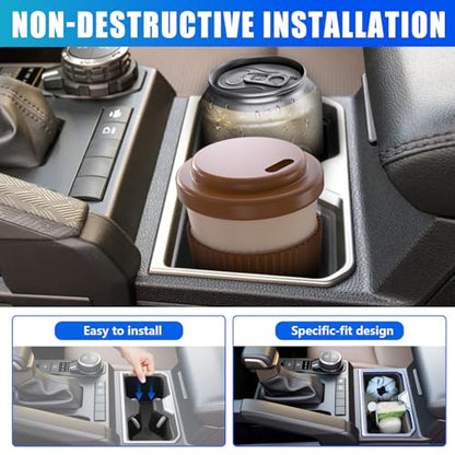 Cup Holder Insert Fits for 2025 2026 Toyota 4Runner Center Console Coaster Cup Liner Compatible with 4Runner Interior Accessories Cup Cover Organizer Storage Tray - size: 25-26 Cup Holder