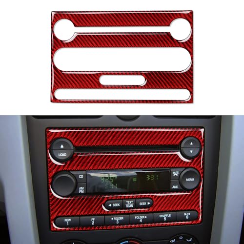Car Center Console CD Panel Sticker Carbon Fiber Decal Interior Trim Cover for Ford Mustang GT Shelby 2005 2006 2007 2008 2009 S197 Accessories - color: CD Panel