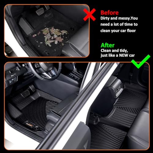 Binmotor-Floor Mats & Cargo Liner Custom for Genesis GV80 5-Seater 2021-2026, 1st & 2nd Row & Cargo Mat Full Set, Heavy Duty Car Floor Liners for Genesis GV80 Accessories - style: 10) Car Mats for Genesis GV80 (2021-2026) full set