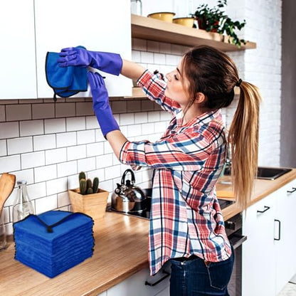 Tallew 40 Pcs Microfiber Towels:16"x16" Microfiber Drying Towels Bulk Micro Fiber Car Cleaning Cloth for Cars Drying Washing Polishing Office Windows Cleaning Household Supplies (Blue) - color: Blue