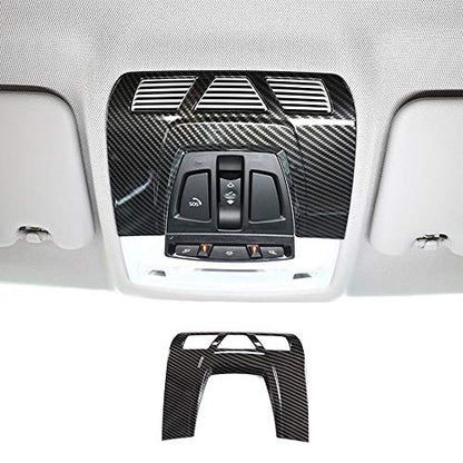 ABS Carbon Fiber Color Car Inner Front Reading Light Lamp Panel Cover Trim Auto Interior Roof Lamp Panel Cover For BMW 1 2 3 4 Series X1 X2 X5 X6 F30 F22 F34 F36 F48 F47 F15 F16 (Panel frame)