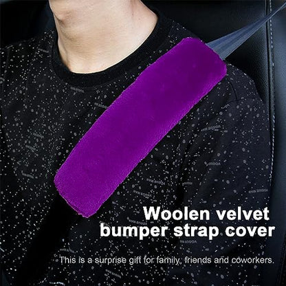 Ziciner 2 Packs Car Seatbelt Covers Shoulder Pad, Universal Soft Faux Sheepskin Shoulder Cover for Comfortable Driving, Fluffy Seat Belt Protector Help to Protect Your Neck and Shoulder (Purple) - color: Purple