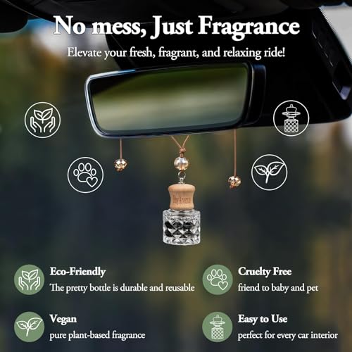 RoyAroma Hanging Car Air Freshener, 2 Pack Long Lasting Car Fresheners, Natural Fragrance Cars Essential Oil Diffuser for Home Office - Warm & Soft Mahogany