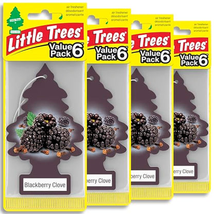 LITTLE TREES Car Air Freshener | Hanging Tree Provides Long Lasting Scent for Auto and Home | 24 Air Fresheners |Blackberry Clove - color: Blackberry Clove