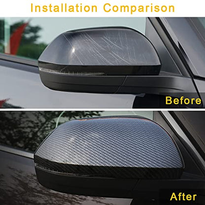 for Volkswagen Atlas 2018 2019 2020 2021 2022 2023 Atlas Cross Sport Side Rearview Mirror Cover, Carbon Fiber Pattern Auto Exterior Atlas Accessories - size: SIDE MIRROR COVER-2PCS
