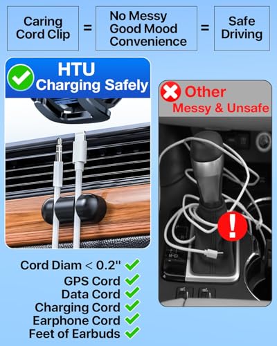 HTU 【Military-Grade Car Phone Holder,【Strongest & Longest Steel-Hook】 Car Vent Mount, Handsfree 360° Adjustable Automobile Cradle Air Clip Stand for iPhone 17 16 15 14 Pro Max Samsung (Graphite Gray) - color: Graphite Gray