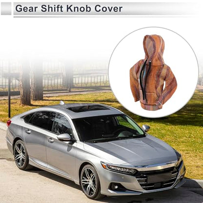 1 Pc Universal Gear Shift Knob Cover Automotive Manual Stick Shifting Handle Protector Hoodie Style Colorful Gradient Polyester