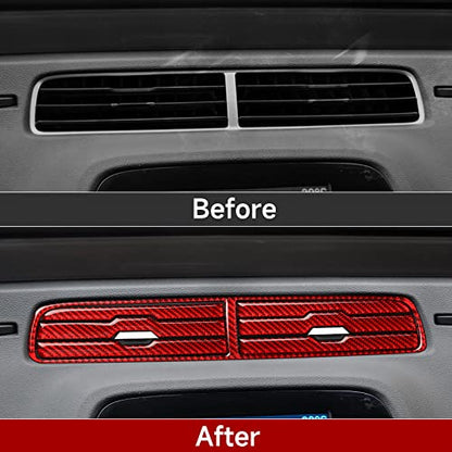 Carbon Fiber Decal Car Center Air Vent Sticker Interior Trim for Chevrolet Camaro 2010 2011 Accessories - color: Air Vent