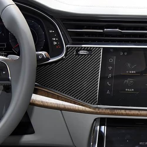 NVCNX Real Premium Carbon Fiber Accessories for Audi Q8 2019-2026 / Q7 SQ7 SQ8 RS Q8 2020-2026 2021 2022 2023 2024 2025 Car Dash Board Dashboard Panel Cover Interior Trim Overlay Sticker Decal 3PCs - color: Dash Panel Trim
