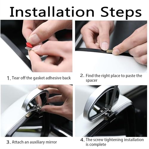 Car Blind Spot Mirrors 2 Pack - Universal Outside Rear View Mirror with Wide Field of View, Fog-Free Car Side Mirror Blindspot